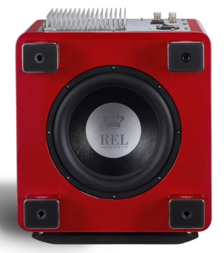 REL Acoustics T9/x SE subwoofer in red down thumb