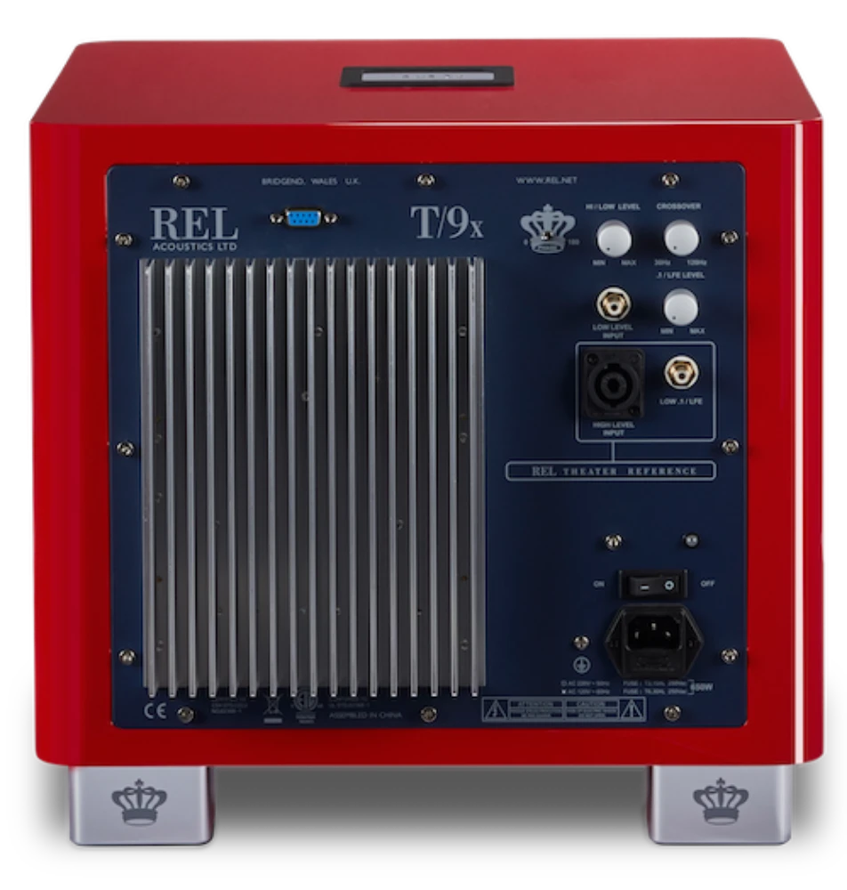 REL Acoustics T9/x SE subwoofer in red back