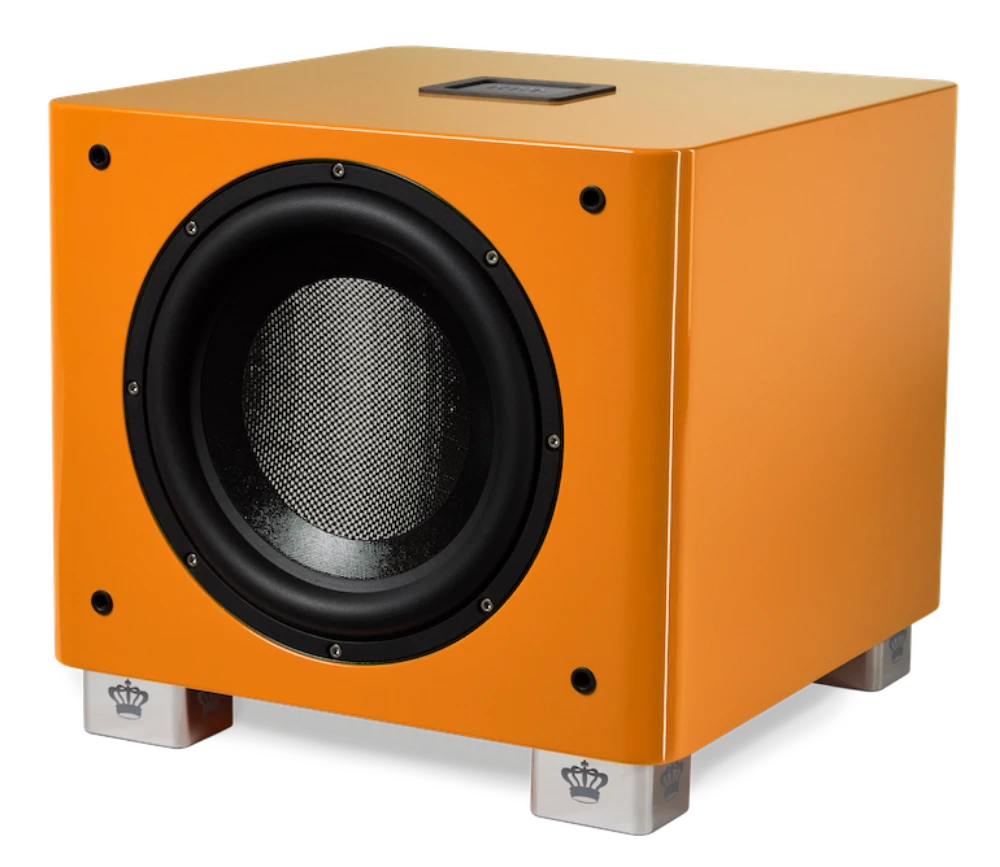 REL Acoustics T9/x SE subwoofer in orange side