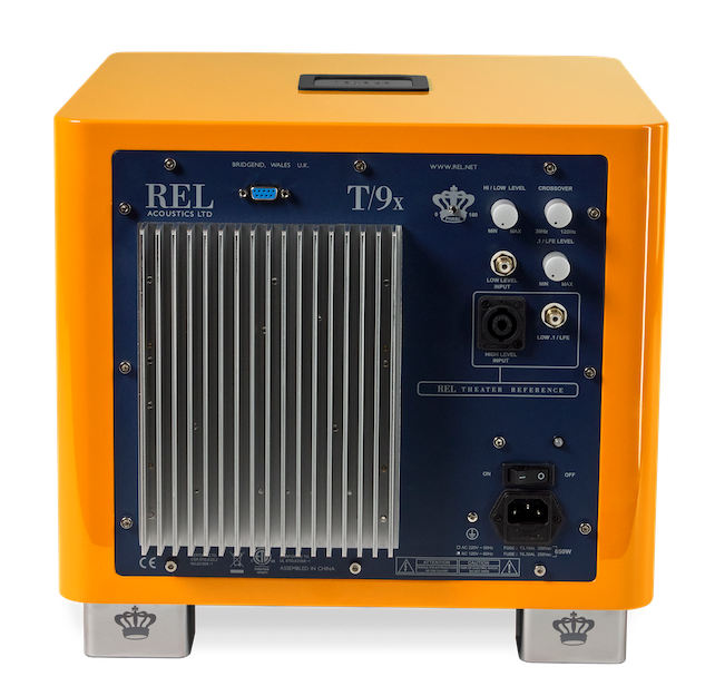REL Acoustics T9/x SE subwoofer in orange back