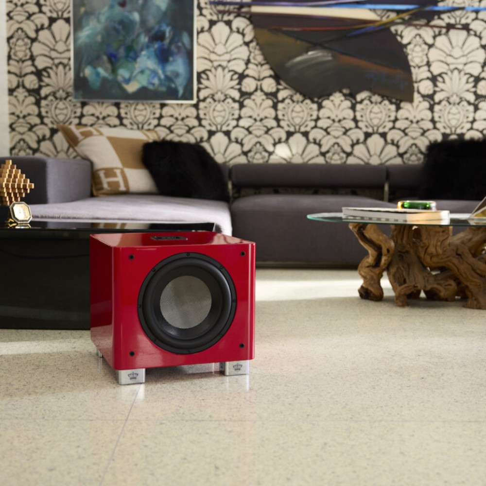 REL T/9x SE Subwoofer Red in living room