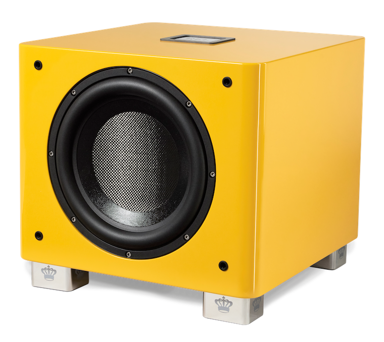 REL Acoustics T9/x SE subwoofer in yellow side