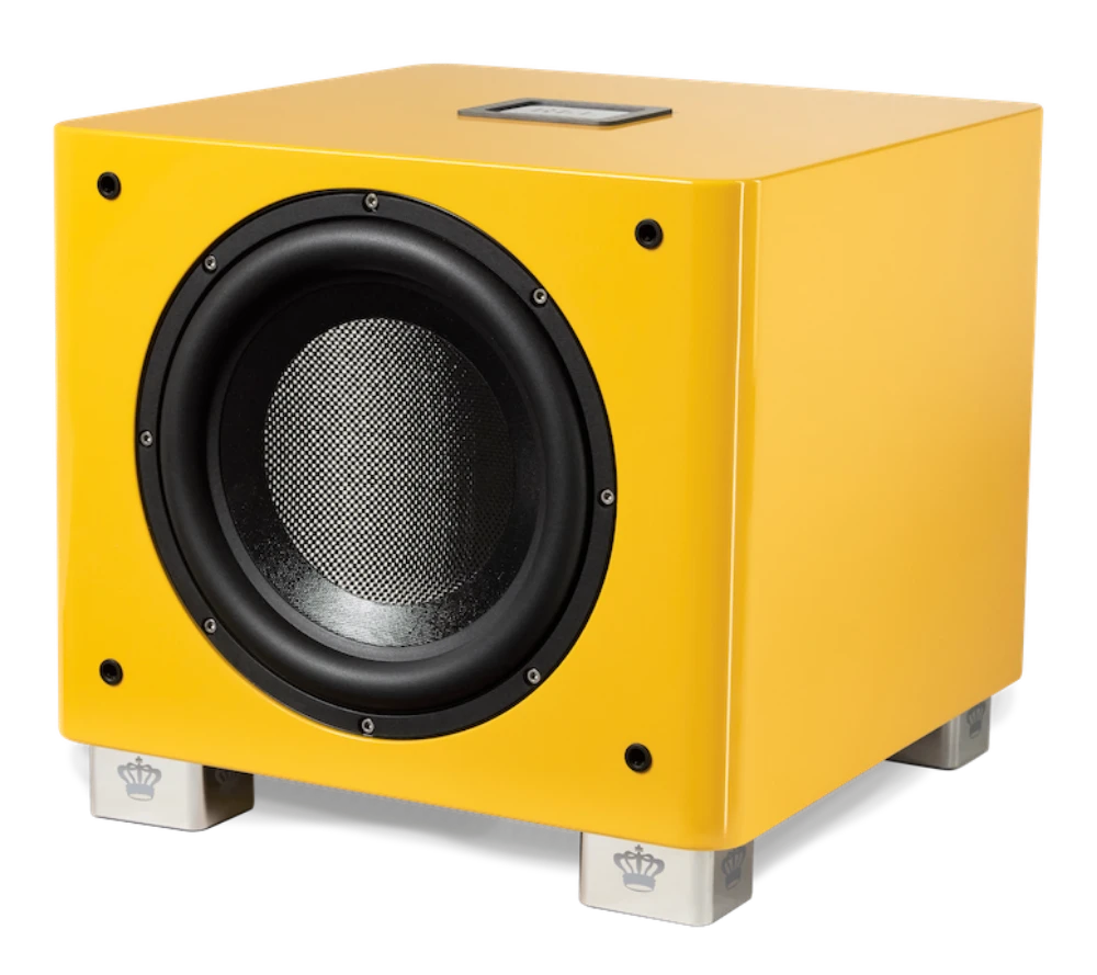 REL Acoustics T9/x SE subwoofer in yellow side