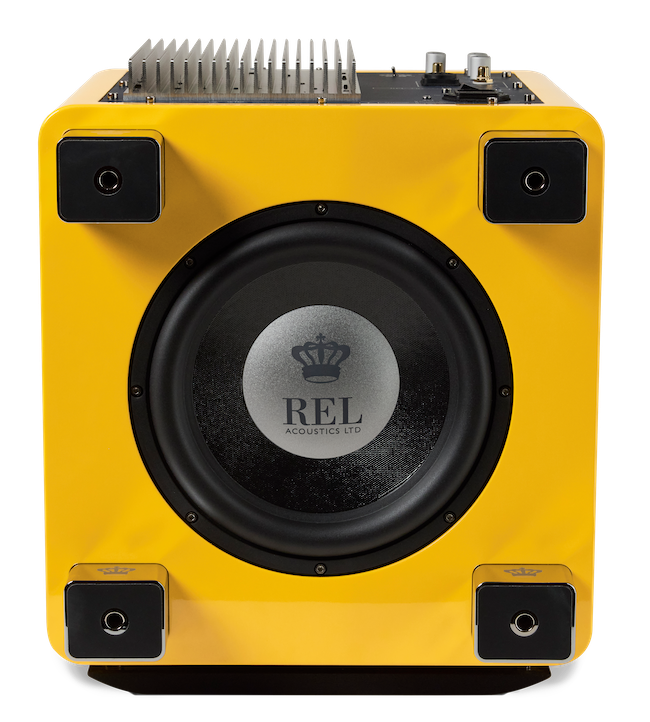 REL Acoustics T9/x SE subwoofer in yellow down