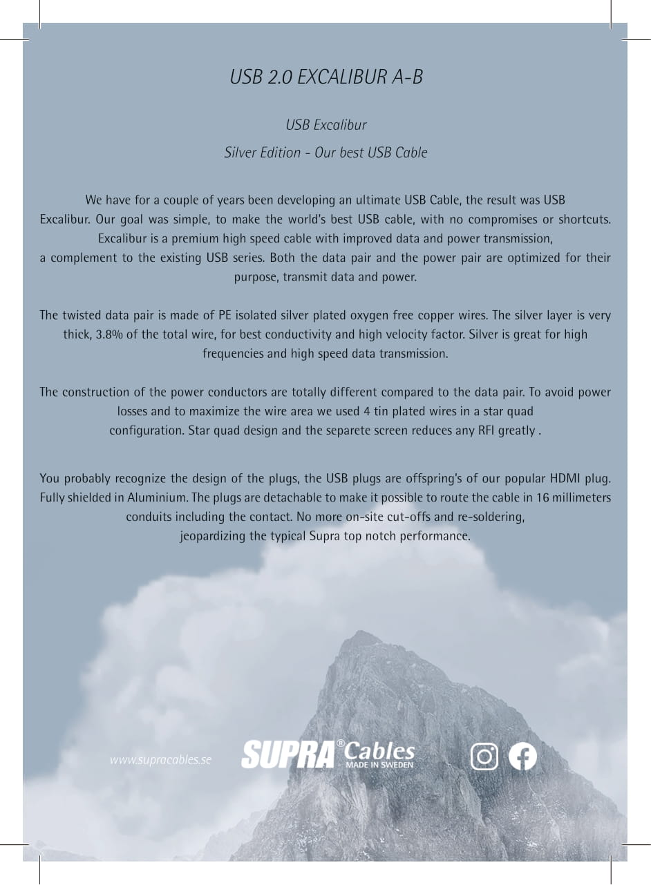 Picture of USB 2.0 Excalibur Type A>B (Silver Edition) 1m (Blister)