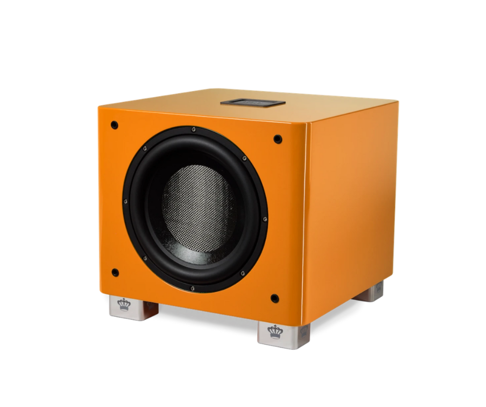 REL Acoustics T9/x SE subwoofer in orange side