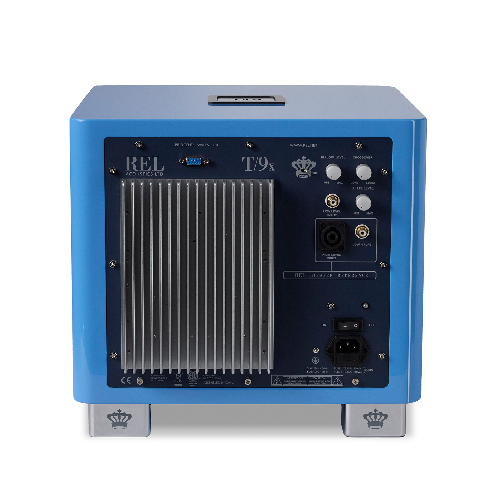 REL Acoustics T9/x SE subwoofer in blue back