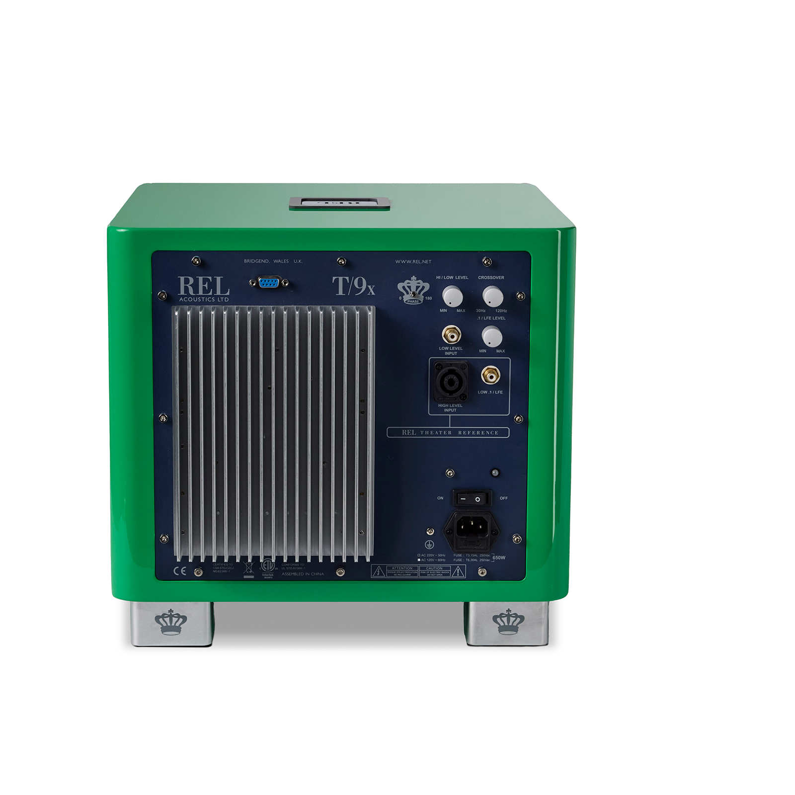 REL Acoustics T9/x SE subwoofer in green back