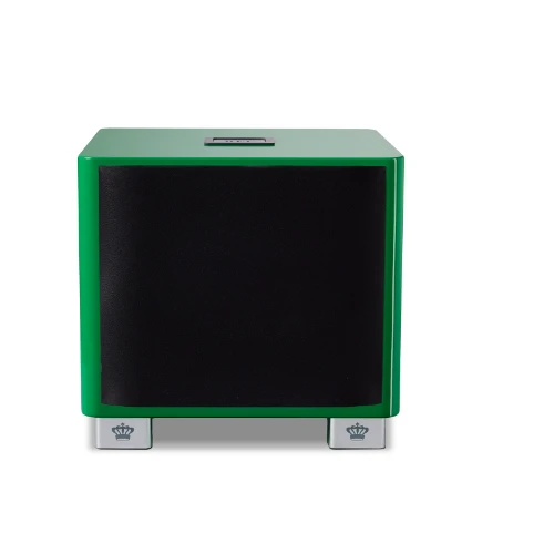 REL Acoustics T9/x SE subwoofer in green front grille thumb