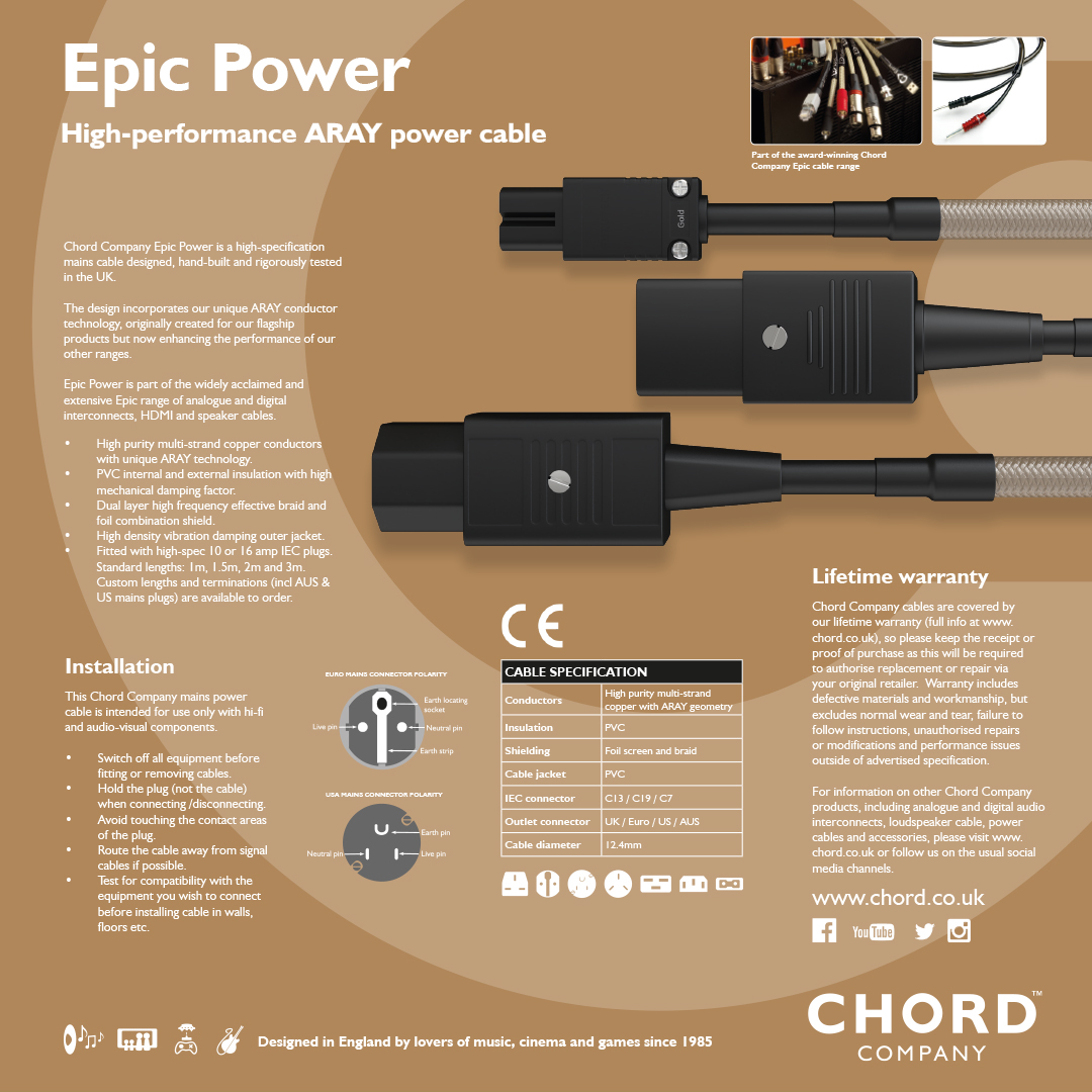 Picture of Epic high-performance ARAY power cable EU